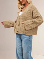 Cable Knit Button-down Cardigan (14)