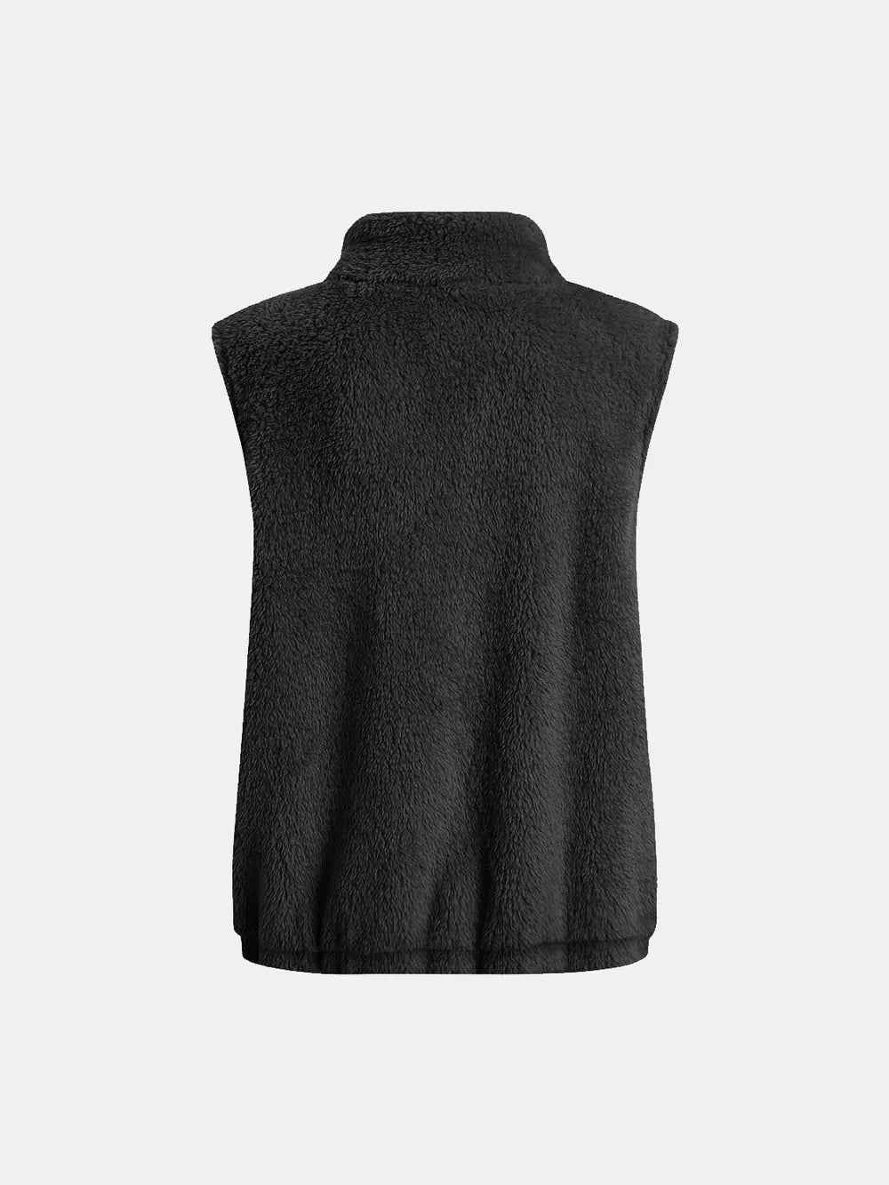 Full Size Fuzzy Zip Up Vest Coat Pockets (6)