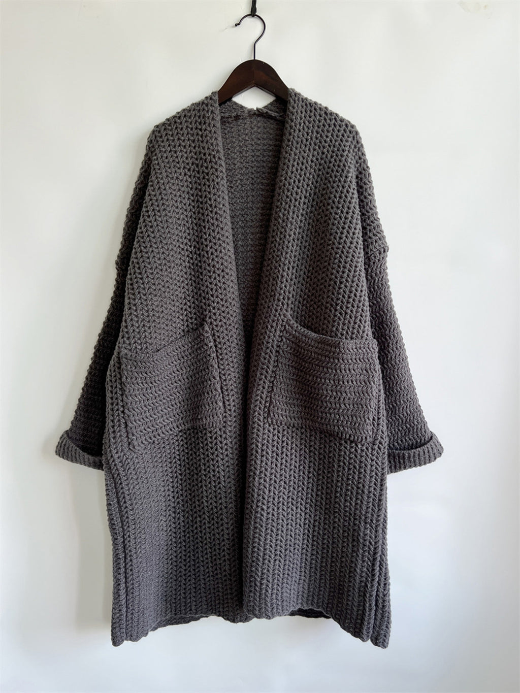 Open Front Long Sleeve Cardigan Pockets (11)