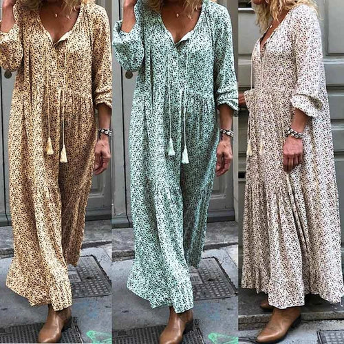V-neck Print Maxi Dress photo 1
