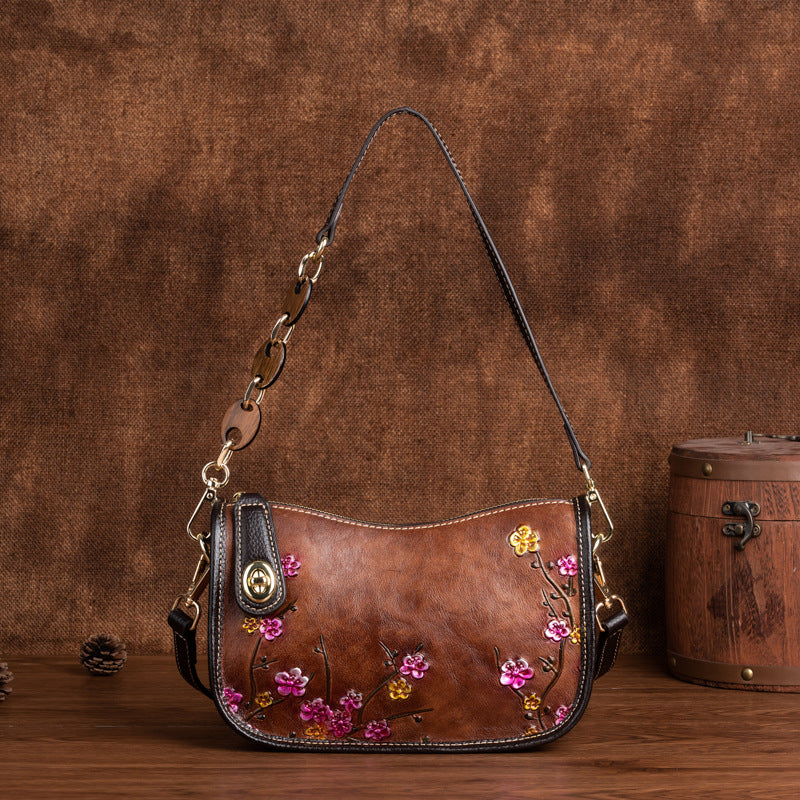 Retro First-layer Cowhide Simple Shoulder Bag photo 4