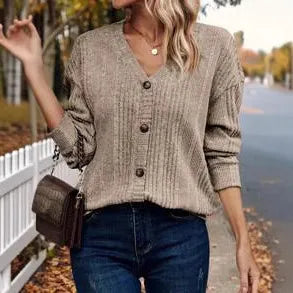 V-neck Long Sleeve T-shirt (2)