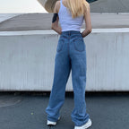 Floral Butterfly Print Wide-leg Jeans photo 2