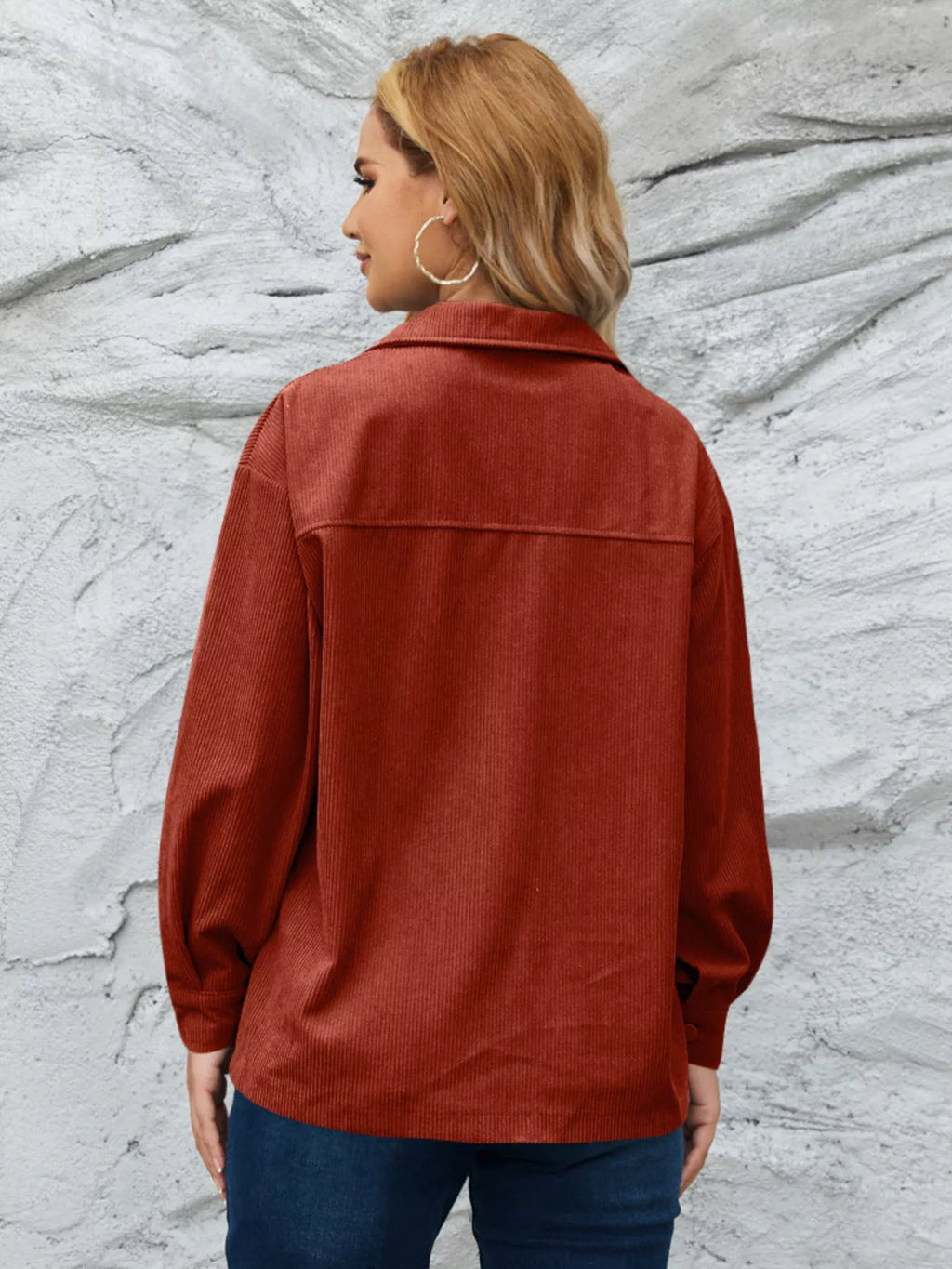 Casual Corduroy Button-down Jacket (2)