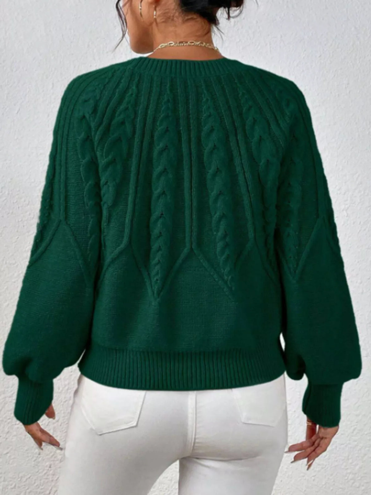 Cable Knit Long Sleeve Sweater (12)