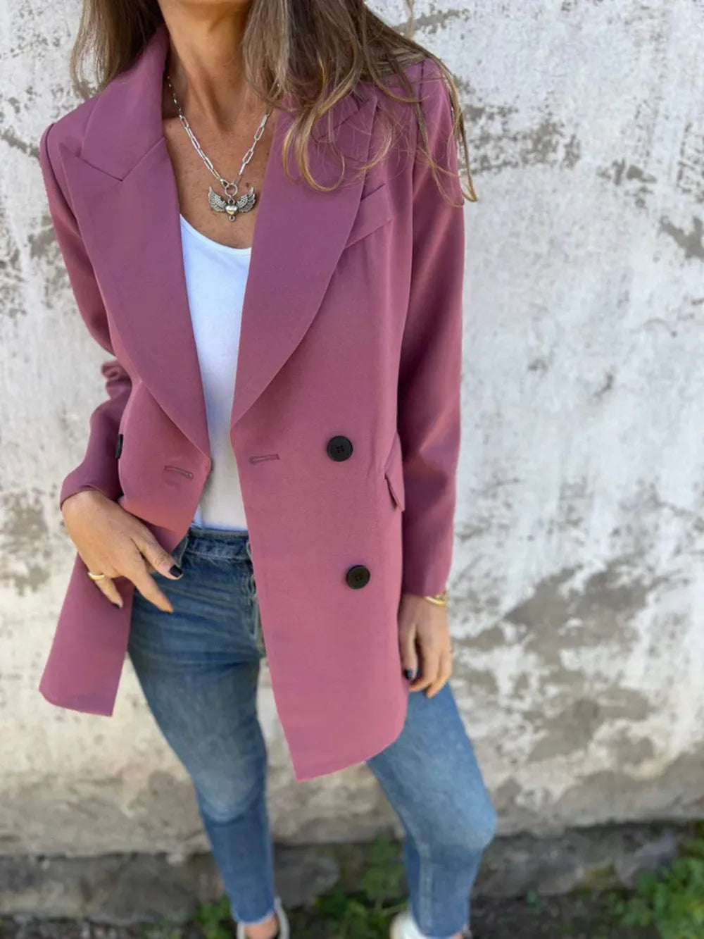 Full Size Collared Neck Long Sleeve Blazer (12)