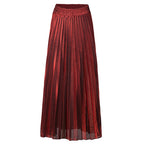 Pleated Skirt Long variant CJNSXZQZ00586-Rouge-S|CJNSXZQZ00586-Rouge-XL|CJNSXZQZ00586-Rouge-L|CJNSXZQZ00586-Rouge-M|CJNSXZQZ00586-Rouge-XXL