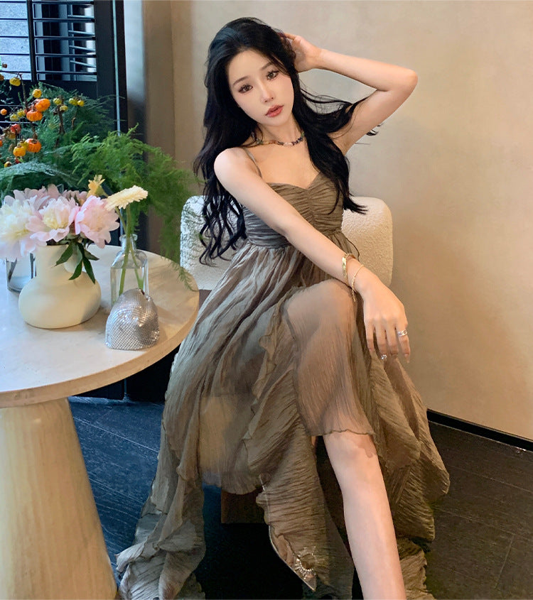 Pleated Irregular Elegant Midi Dress photo 7