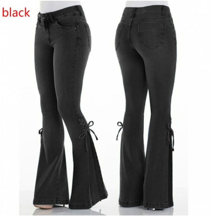 Jeans Mid-waisted Denim Trousers Stretch photo 5