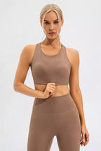 Round Neck Cutout Cropped Active Tank (8)