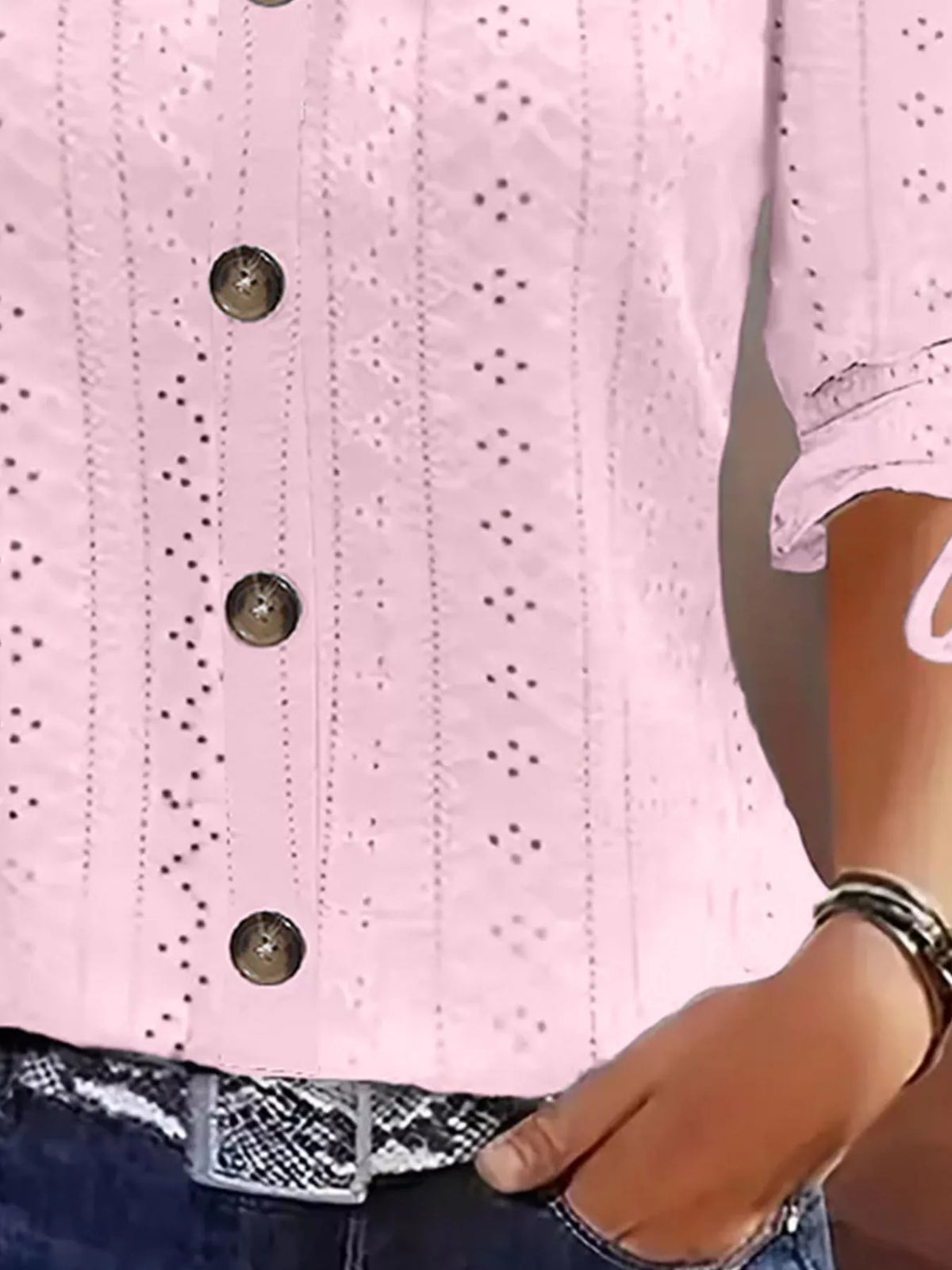Eyelet Tie-sleeve Detail Top (15)