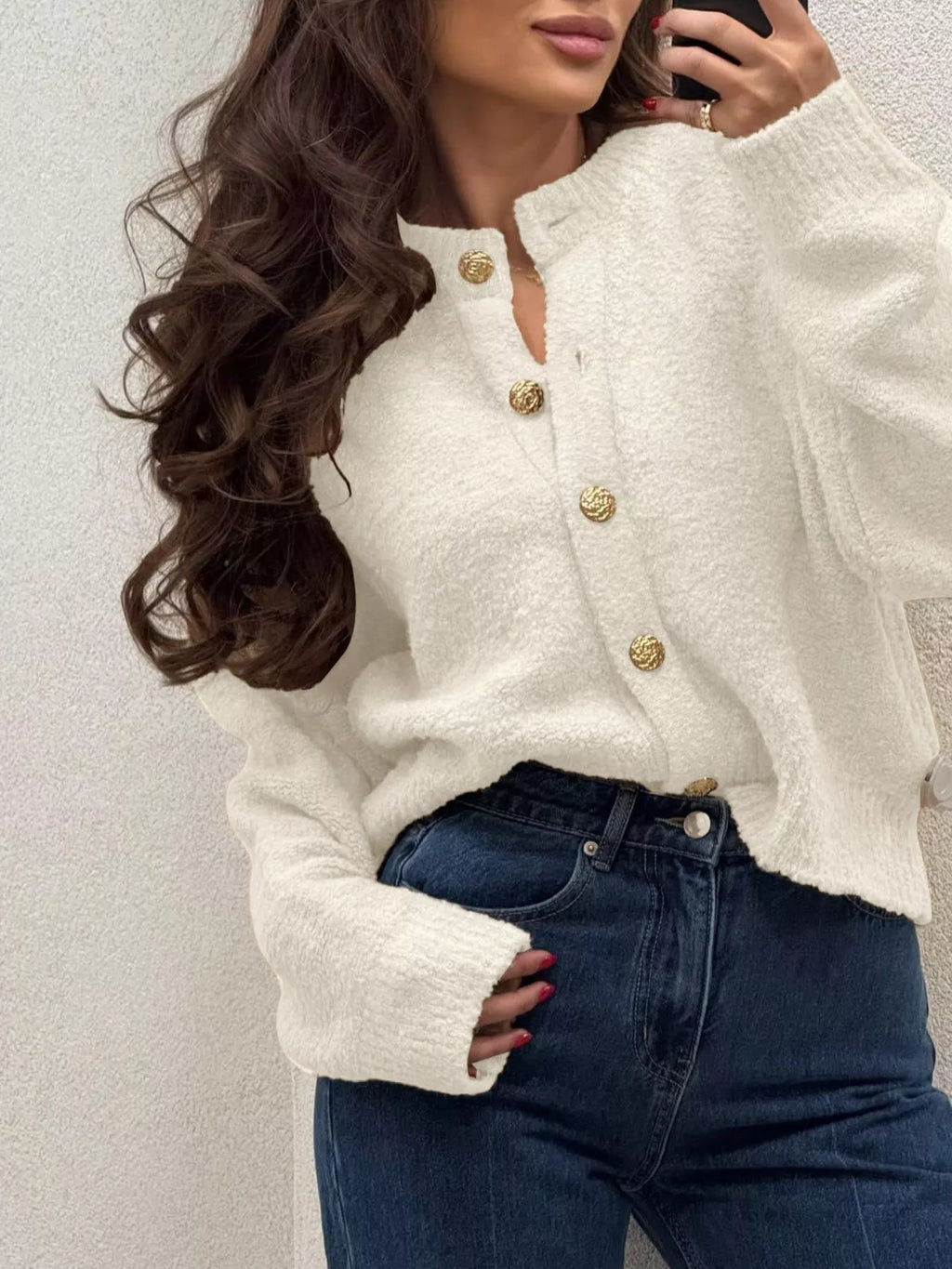 Button-up Drop Shoulder Cardigan (3)