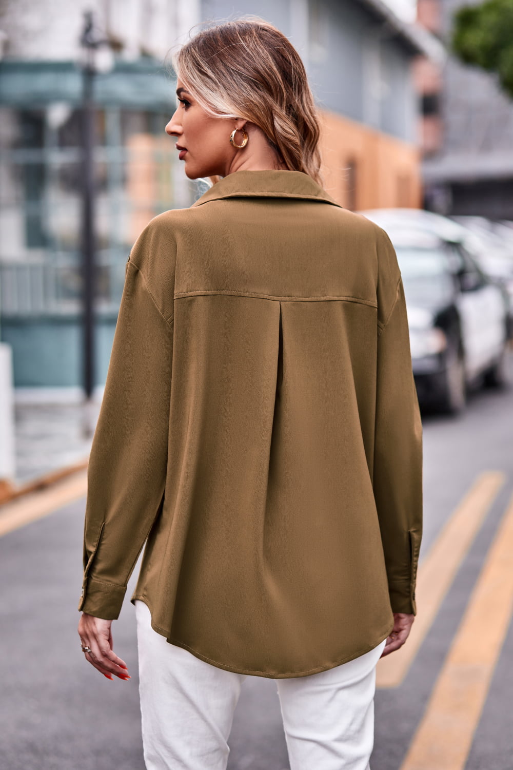 Dropped Shoulder Longline Shirt Pockets (2)