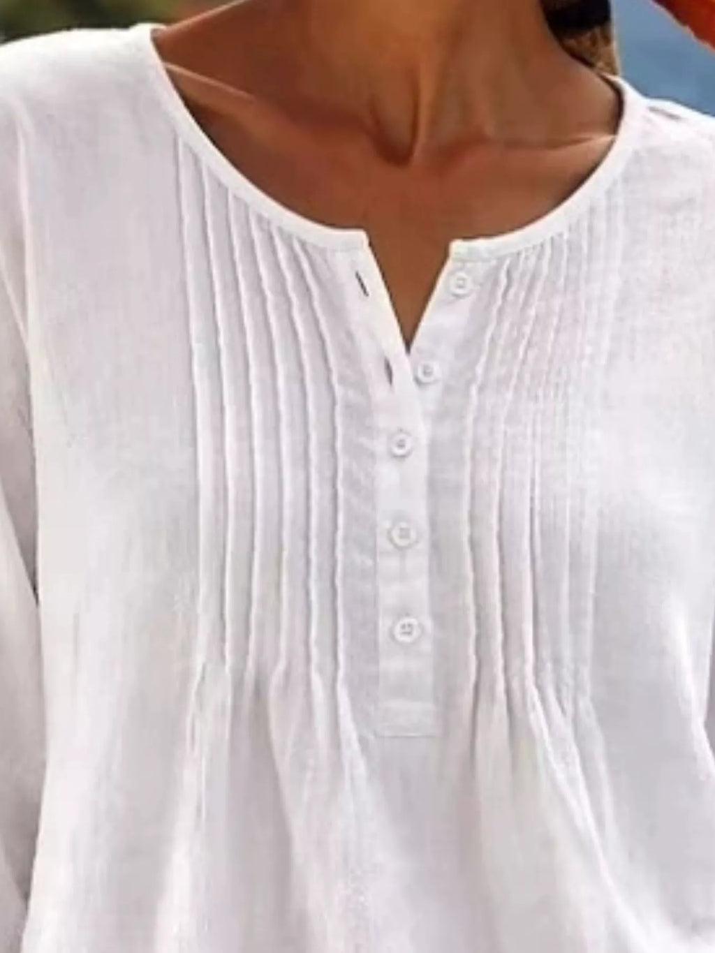 Casual Button Detail Long Sleeve Linen Shirt (14)