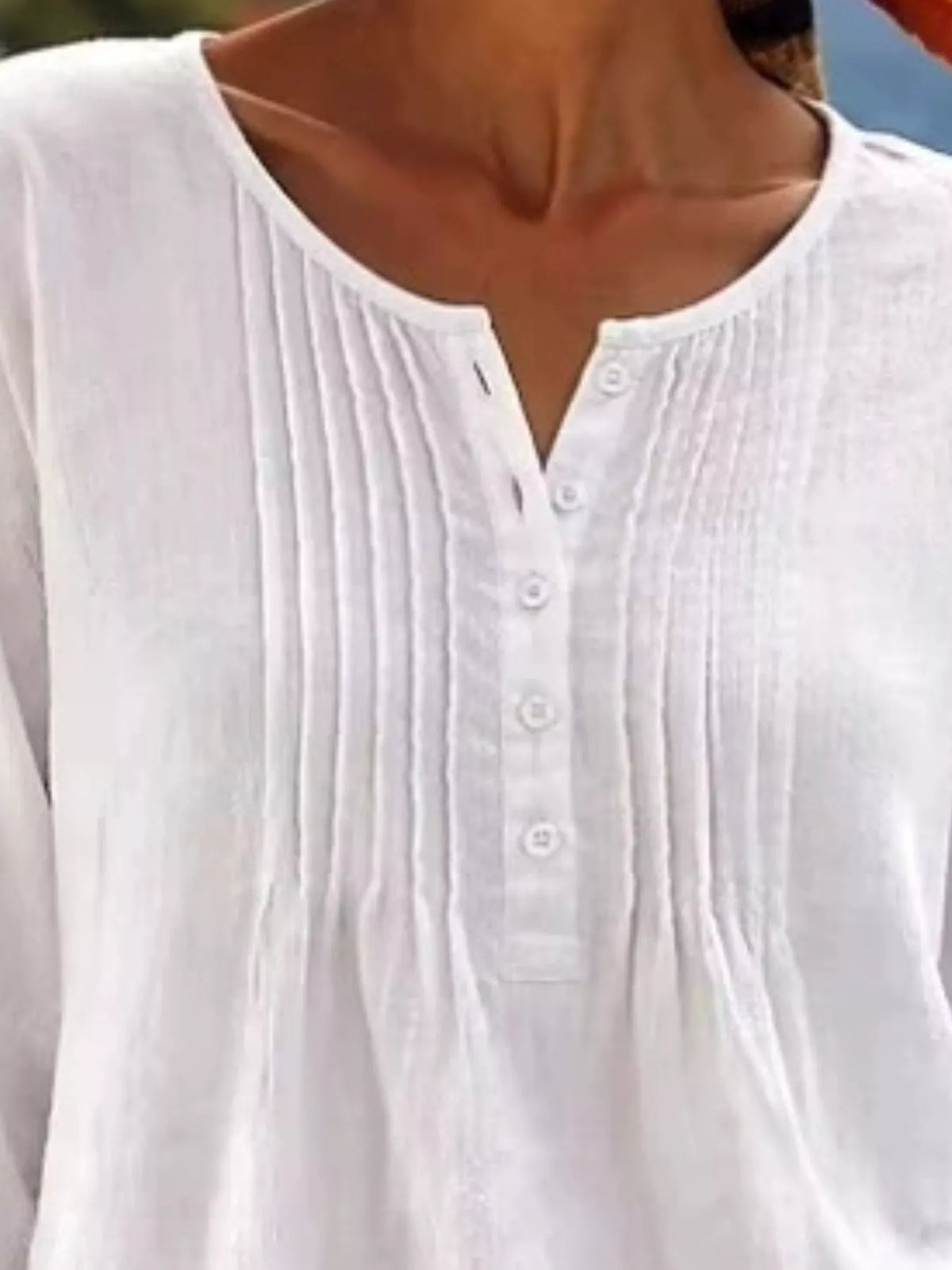 Casual Button Detail Long Sleeve Linen Shirt (14)