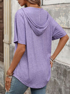 Casual Short Sleeve Hooded T-shirt (5)