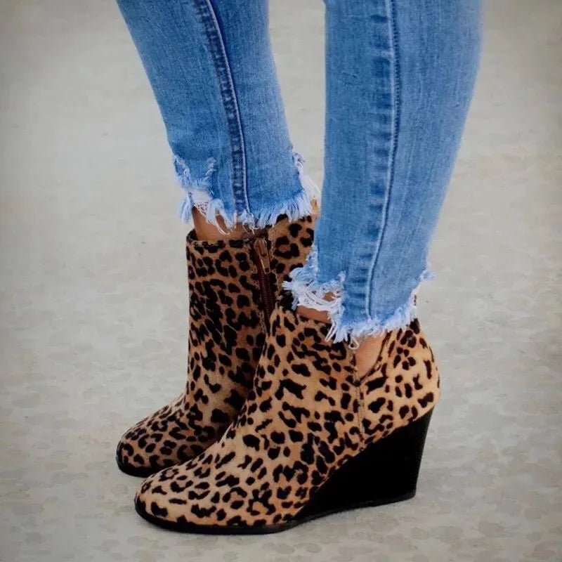 High Heel Ankle Boots Side Zip