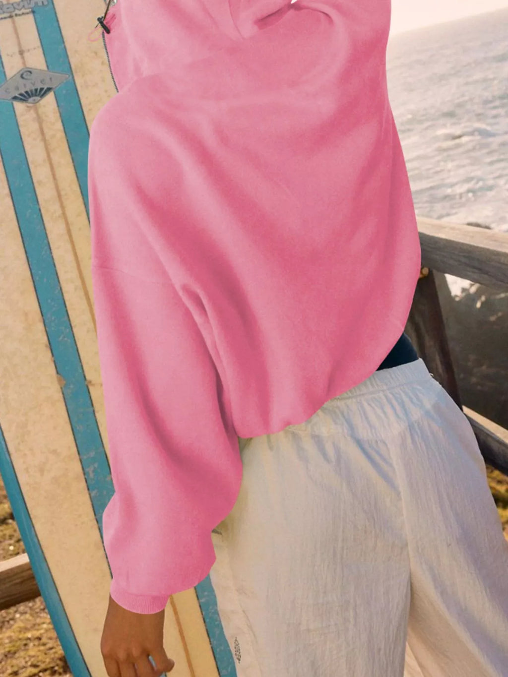 Half-zip Dropped Shoulder Hoodie (18)