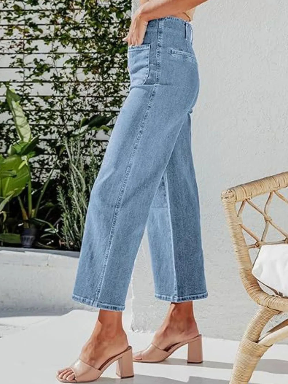 Button Fly Cropped Jeans Pockets (8)
