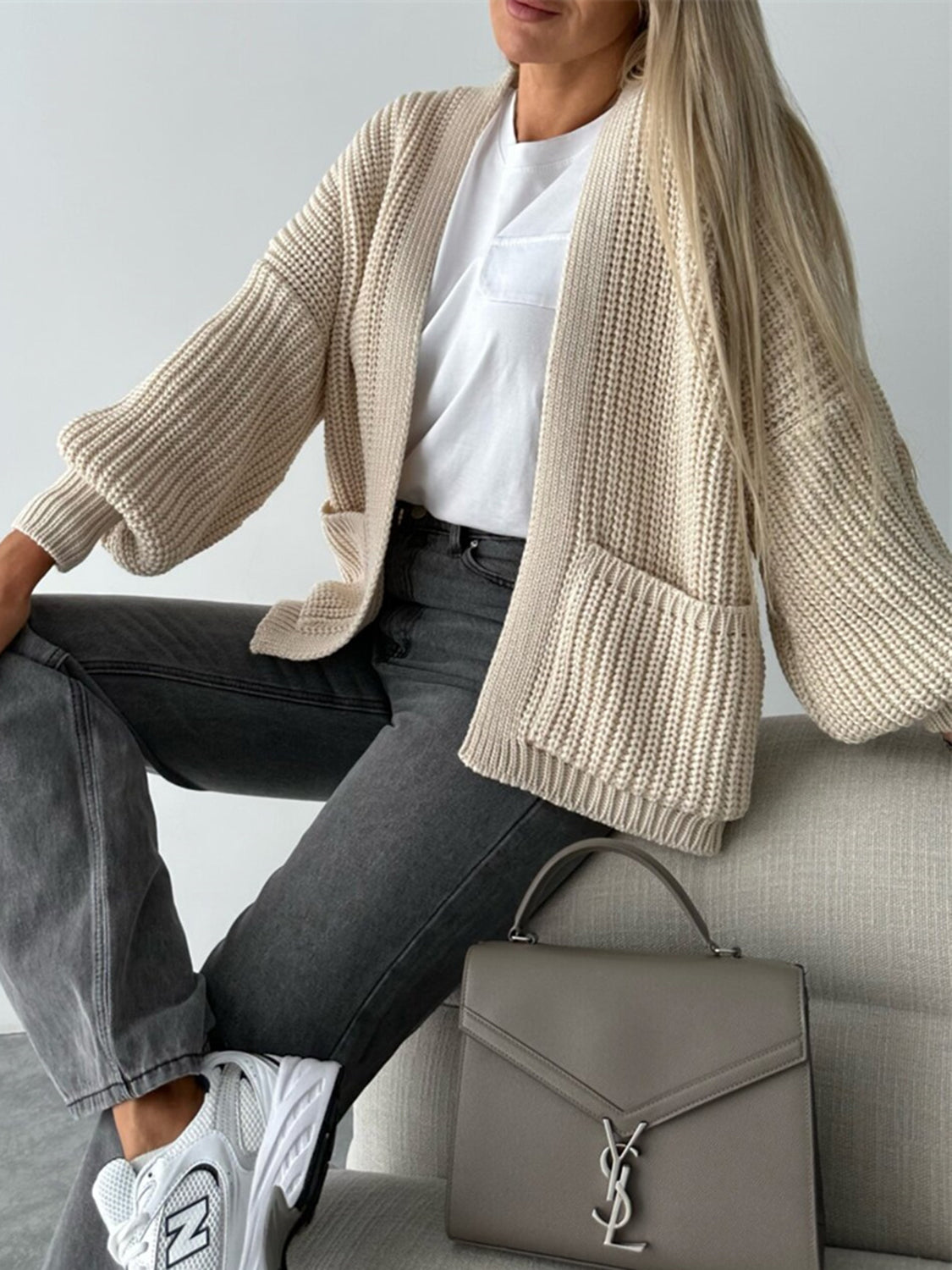 Open Front Dropped Shoulder Cardigan (15)