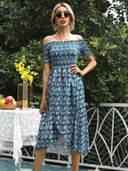 Off Shoulder Floral Slit Dress (4)