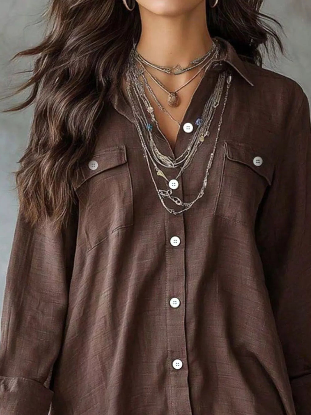 Casual Linen Shirt Dress Pockets (5)