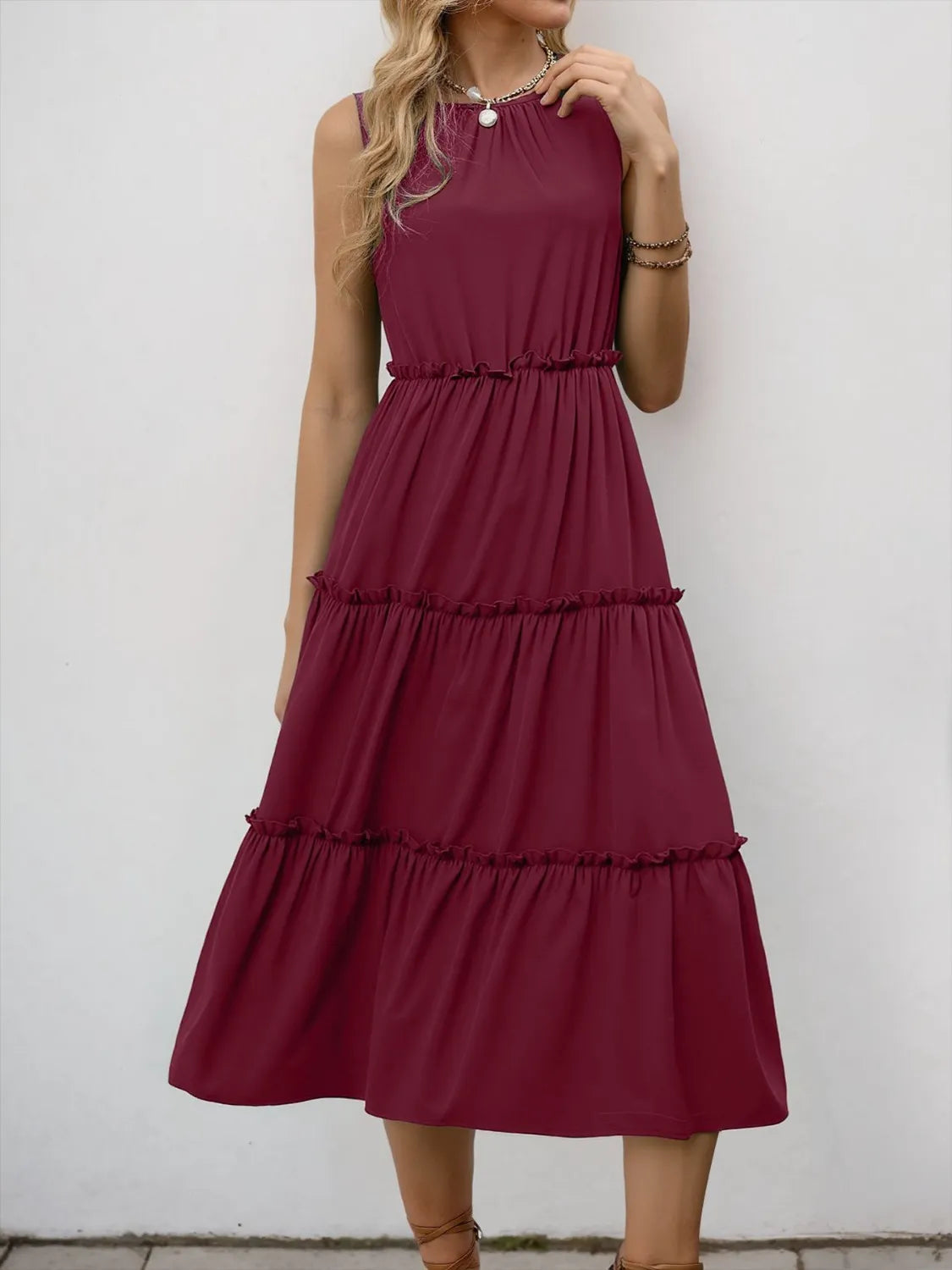 Frill Tiered Midi Dress (18)