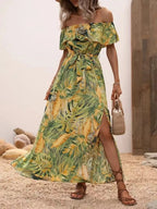 Ruffled Printed Off Shoulder Maxi Dress (20)