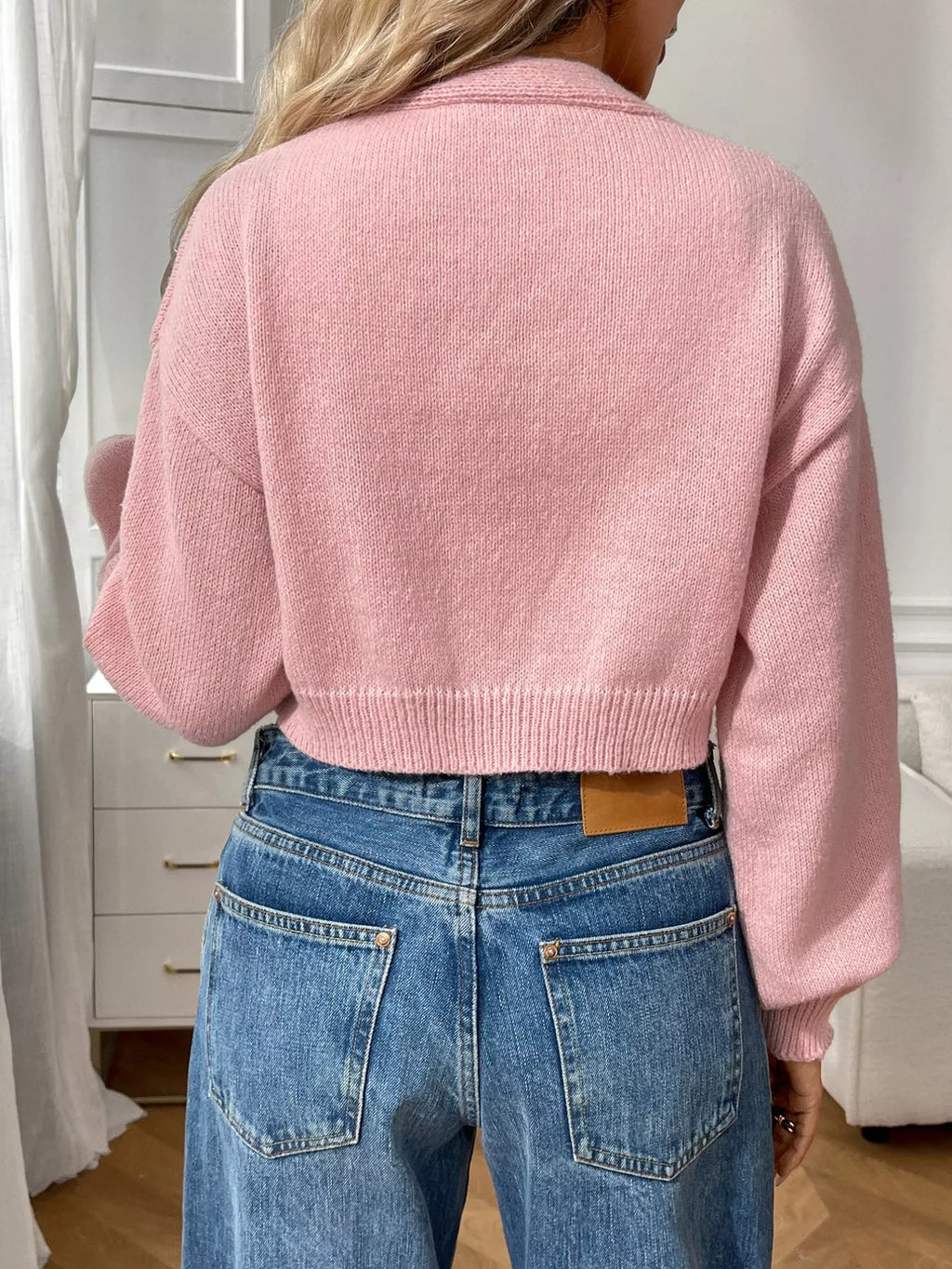 Strawberry Cropped Button-up Cardigan (14)