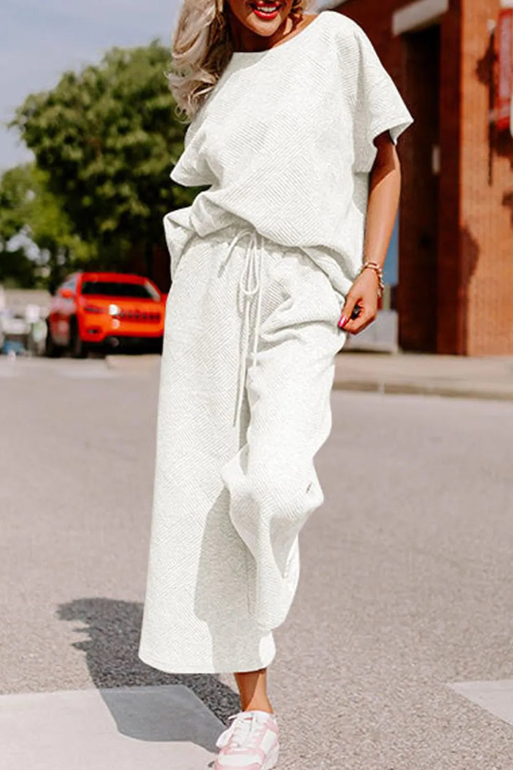Short Sleeve Top Pants Set (5)