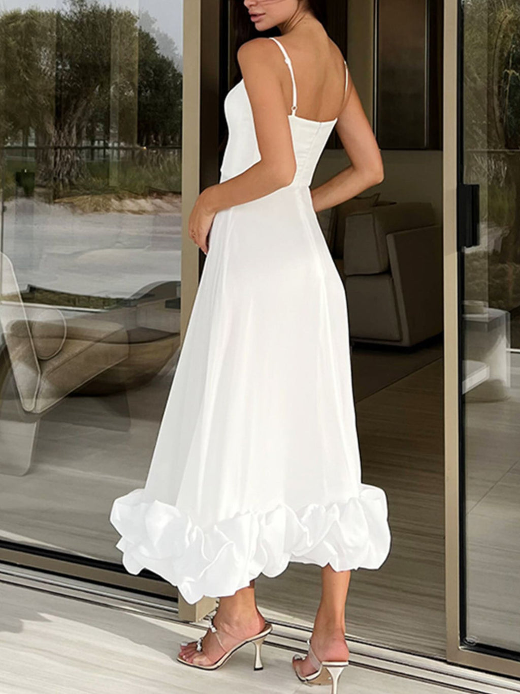 Ruffle Hem Scoop Neck Midi Dress (3)
