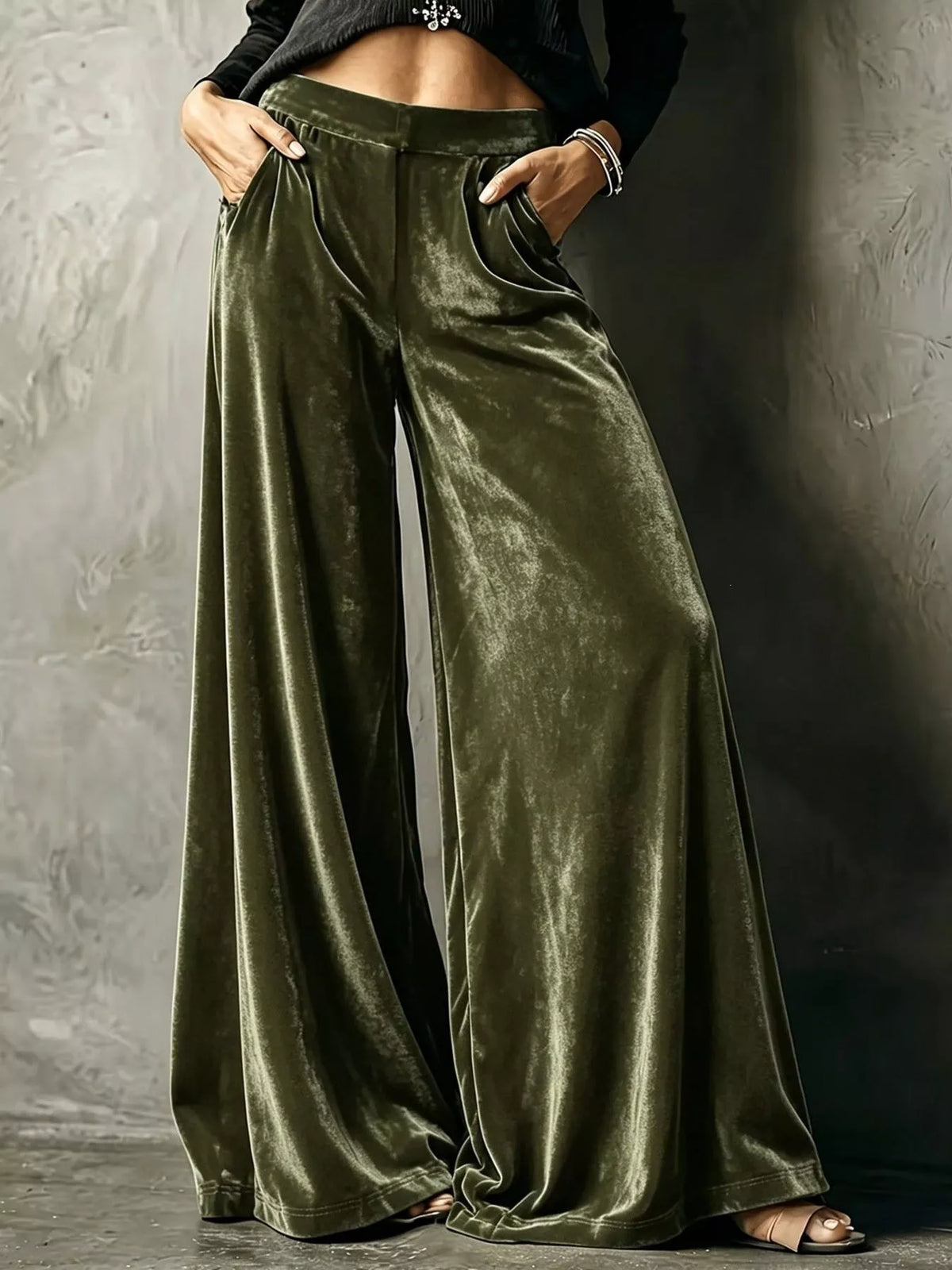 Full Size High-waisted Wide-leg Velvet Pants Plus (8)