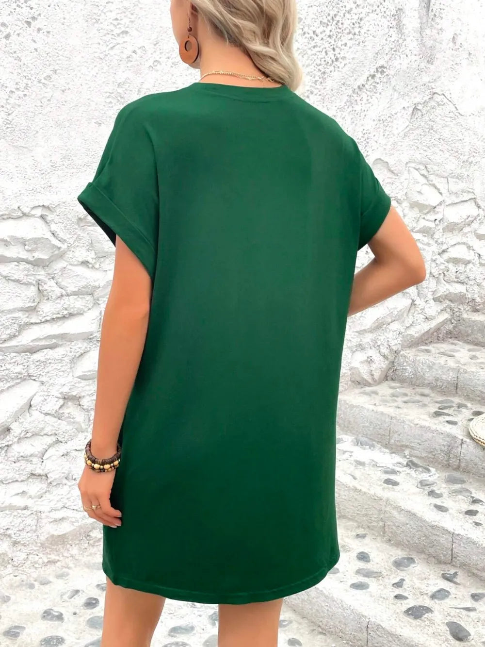 Round Neck Short Sleeve Mini Dress (21)