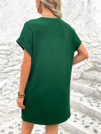 Round Neck Short Sleeve Mini Dress (21)
