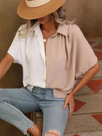 Contrast Collared Neck Short Sleeve Shirt (16)