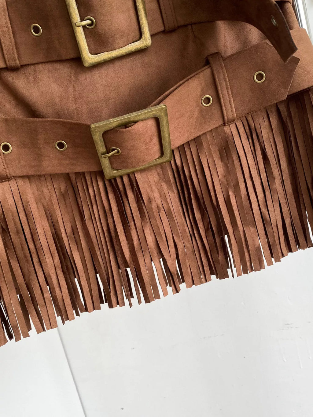 Fringe Belted Mini Skirt (6)