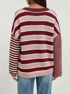 Oversized Striped Distressed Sweater (2)