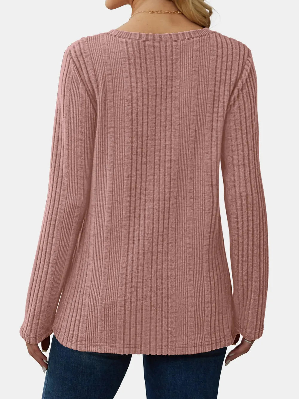 V-neck Long Sleeve T-shirt (18)