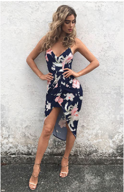 Print Skinny Slip Dress variant CJNSSYLY00178-Navy-M|CJNSSYLY00178-Navy-L|CJNSSYLY00178-Navy-S|CJNSSYLY00178-Navy-XL