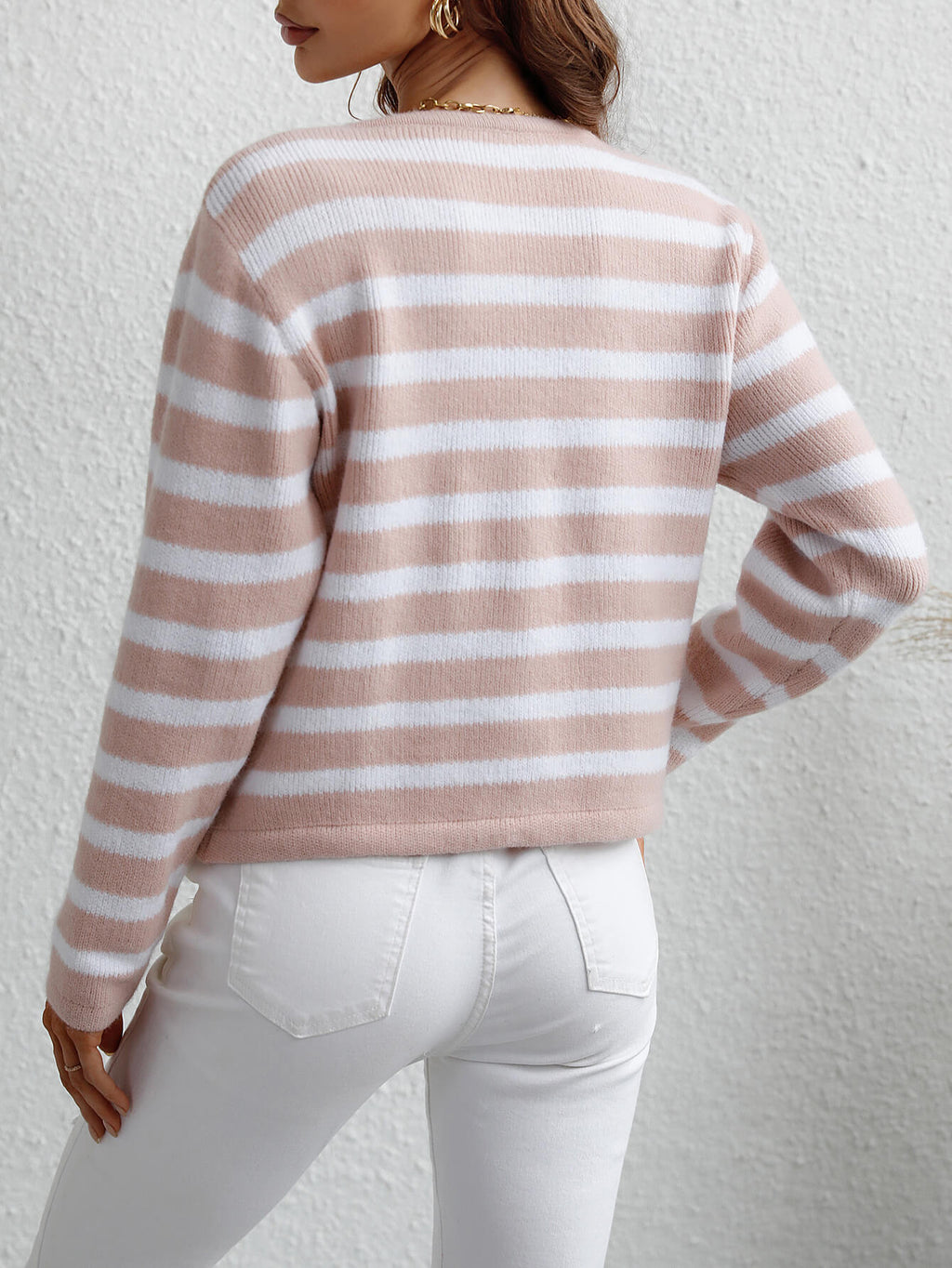Striped Button Front Cardigan (12)
