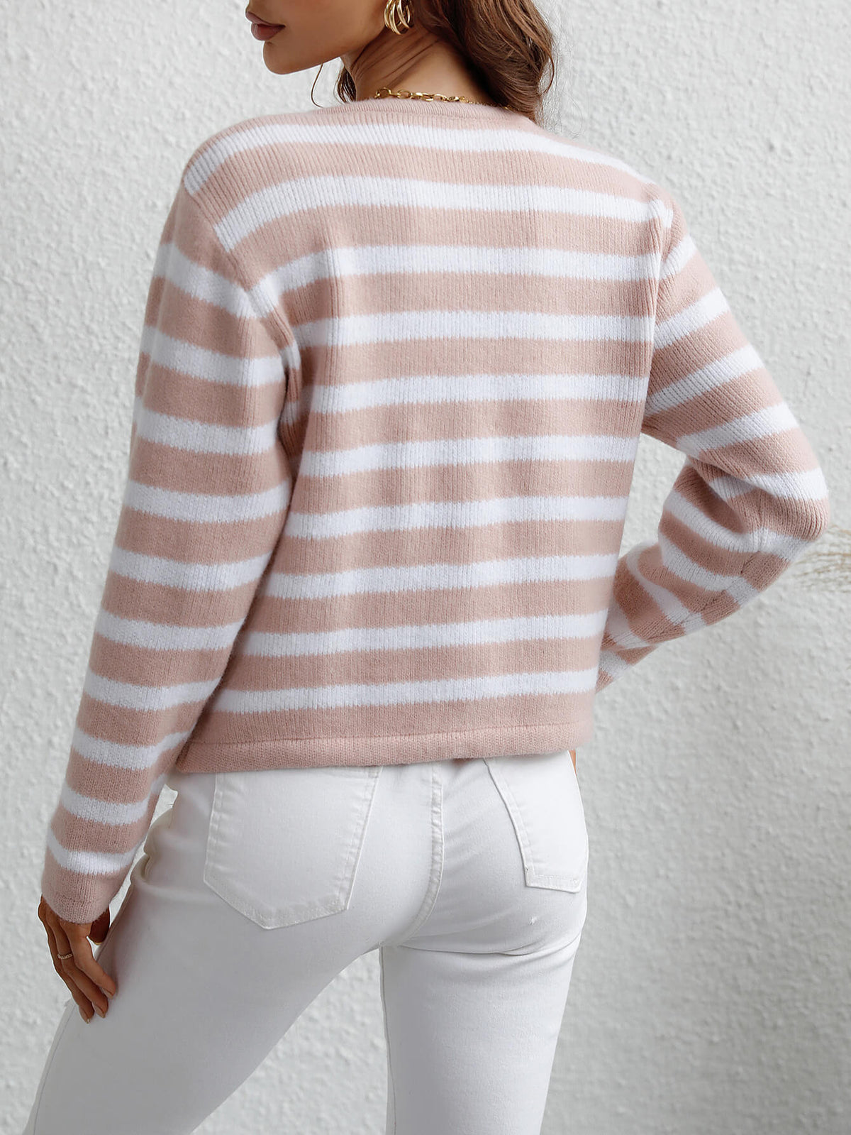 Striped Button Front Cardigan (12)