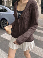 Cable Knit Button Up Cardigan (7)