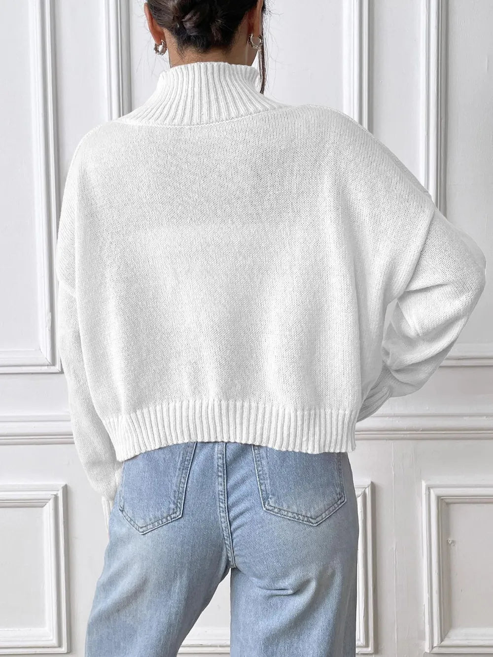 Bow Turtleneck Long Sleeve Sweater (13)