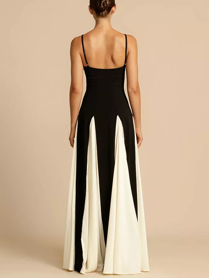 Two-tone Flowing Maxi Dress (6)