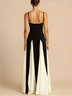 Two-tone Flowing Maxi Dress (6)