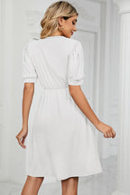 V-neck Puff Sleeve Dress (8)