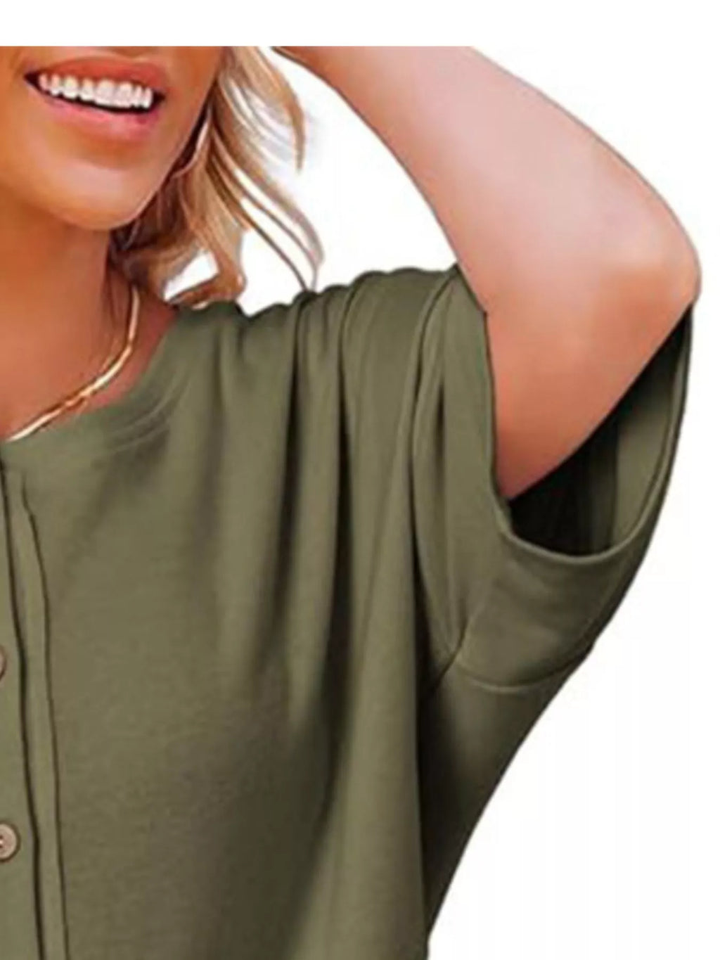 Button Detail Texture Knit T-shirt (15)