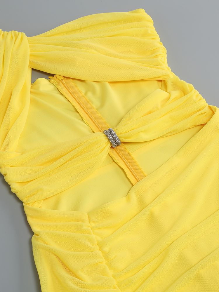 Twist Wrap Chest Solid Color Dress photo 7