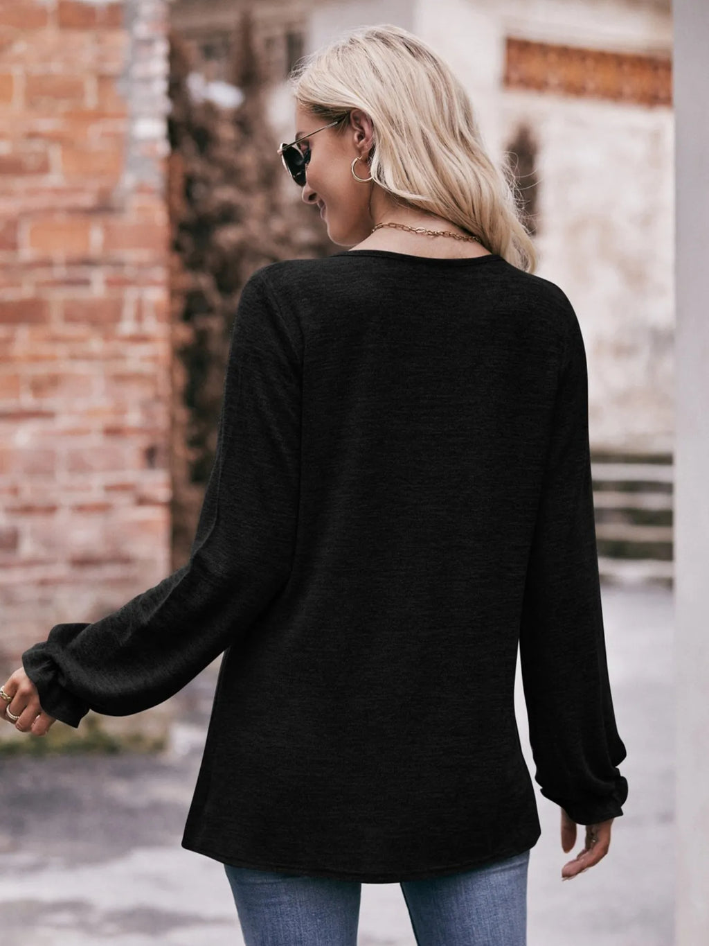 Round Neck Long Sleeve Casual T-shirt (15)