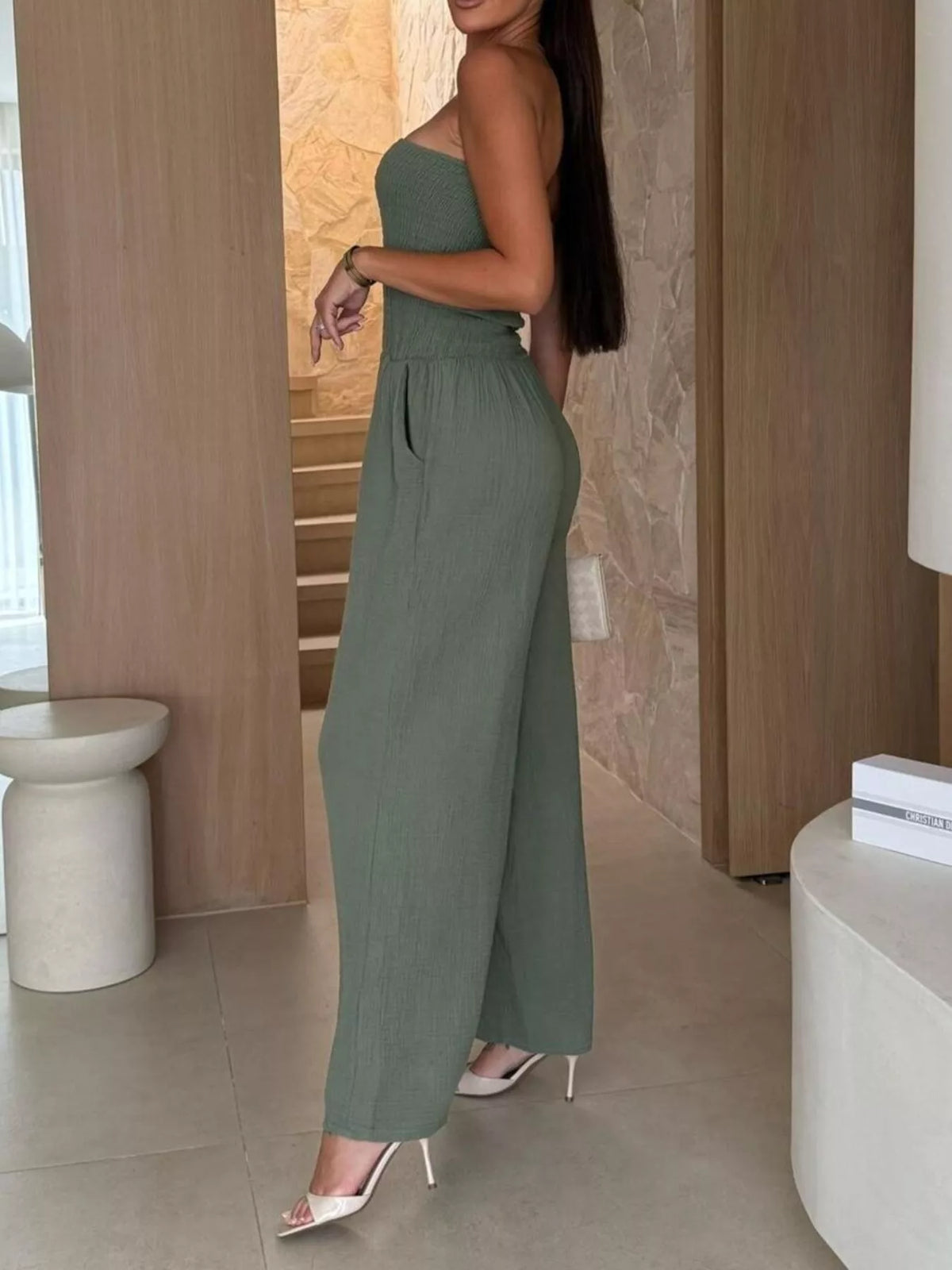 Smocked Strapless Wide-leg Jumpsuit (8)